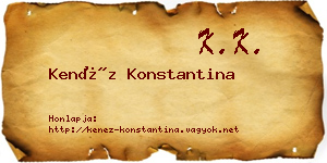 Kenéz Konstantina névjegykártya
